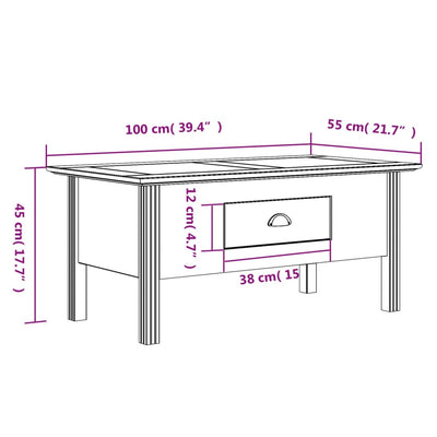 Table basse solide en pin massif