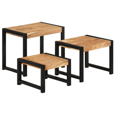 Tables Gigognes 3 Pcs Bois De Récupération Massif