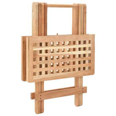 Table D'appoint Pliante 50 X 50 X 49 Cm Bois De Noyer Massif