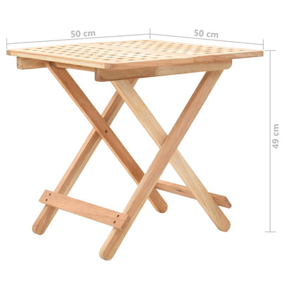 Table D'appoint Pliante 50 X 50 X 49 Cm Bois De Noyer Massif