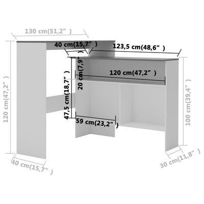 Table de bar design et modulable en aggloméré avec rangements