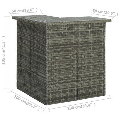 Table D'angle De Bar 00X50X05 Cm Résine Tressée