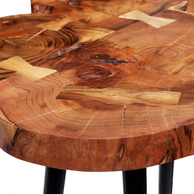 Table de bar rustique en bois d'acacia massif et poli