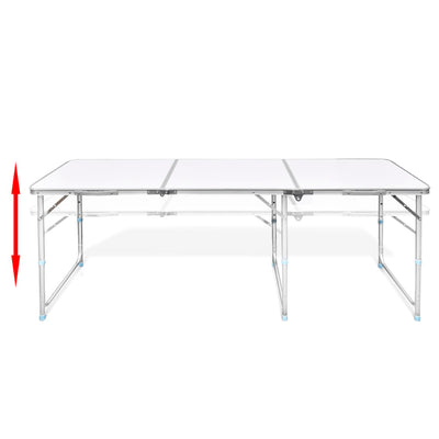 Table de camping pliante en aluminium ajustable