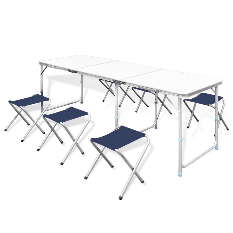 Table de camping pliante en aluminium ajustable