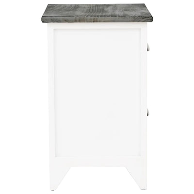 Table De Chevet Pcs Avec Tiroirs Gris Et Blanc