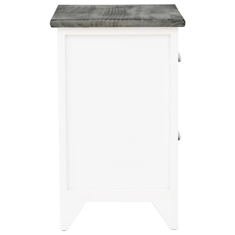 Table De Chevet Pcs Avec Tiroirs Gris Et Blanc