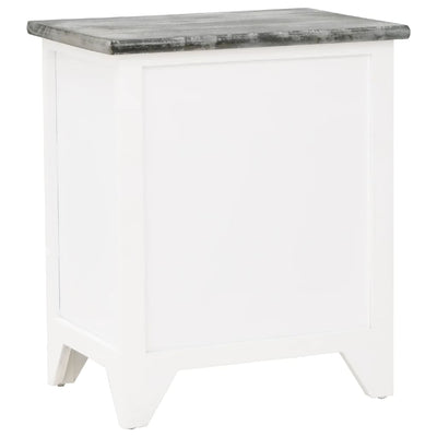 Table De Chevet Pcs Avec Tiroirs Gris Et Blanc