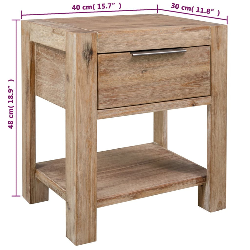 Table De Chevet Avec Tiroir 40X30X48 Cm Bois D&