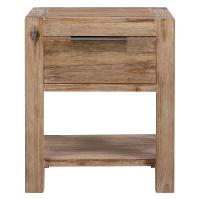 Table De Chevet Avec Tiroir 40X30X48 Cm Bois D'acacia Solide