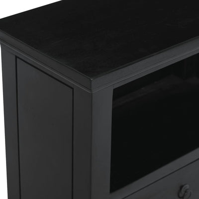 Table De Chevet Noir 60X30X75 Cm Bois D'acajou Massif