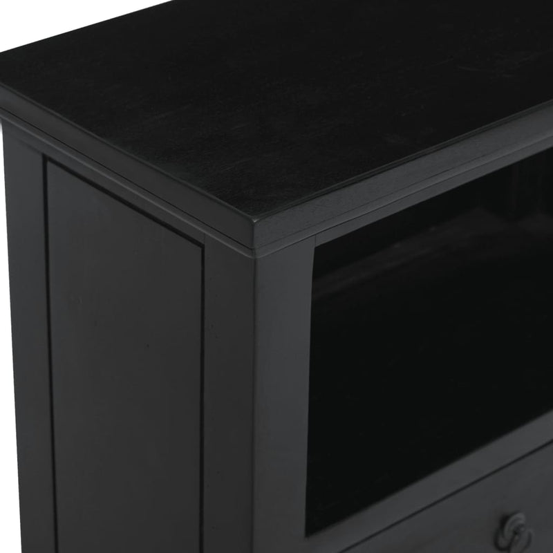 Table De Chevet Noir 60X30X75 Cm Bois D&