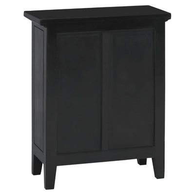 Table De Chevet Noir 60X30X75 Cm Bois D'acajou Massif