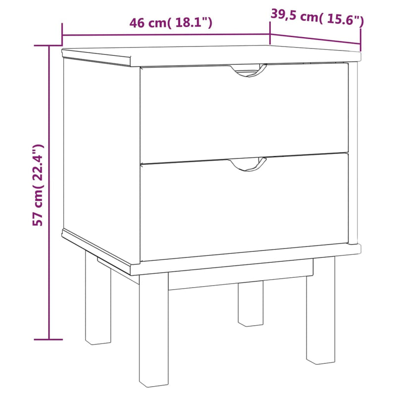 Table de chevet otta design en bois de pin