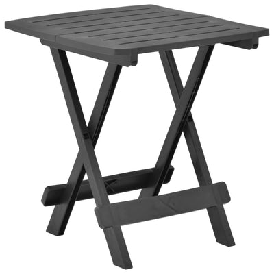 Table de jardin durable et pliable en plastique de couleur anthracite