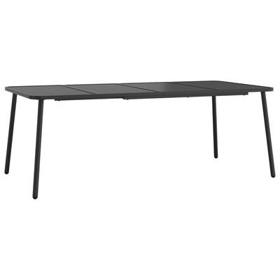 Table de jardin élégante en acier anthracite et compacte