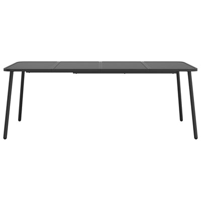 Table de jardin élégante en acier anthracite et compacte