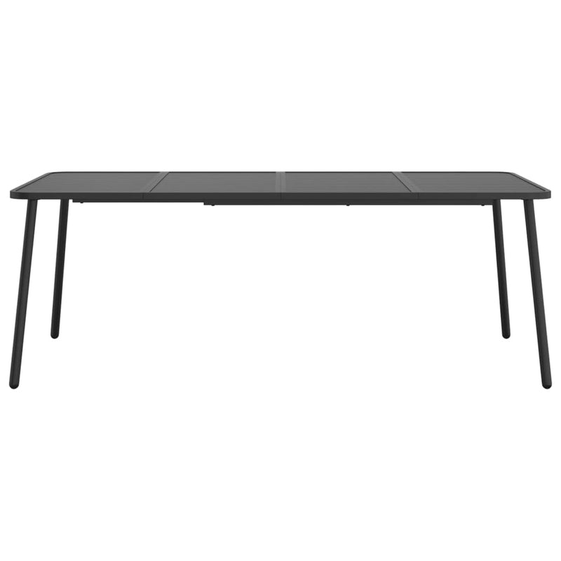 Table de jardin élégante en acier anthracite et compacte