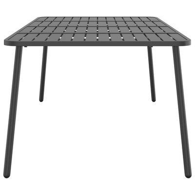 Table de jardin élégante en acier anthracite et compacte