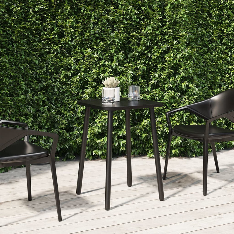 Table de jardin élégante en acier anthracite et compacte