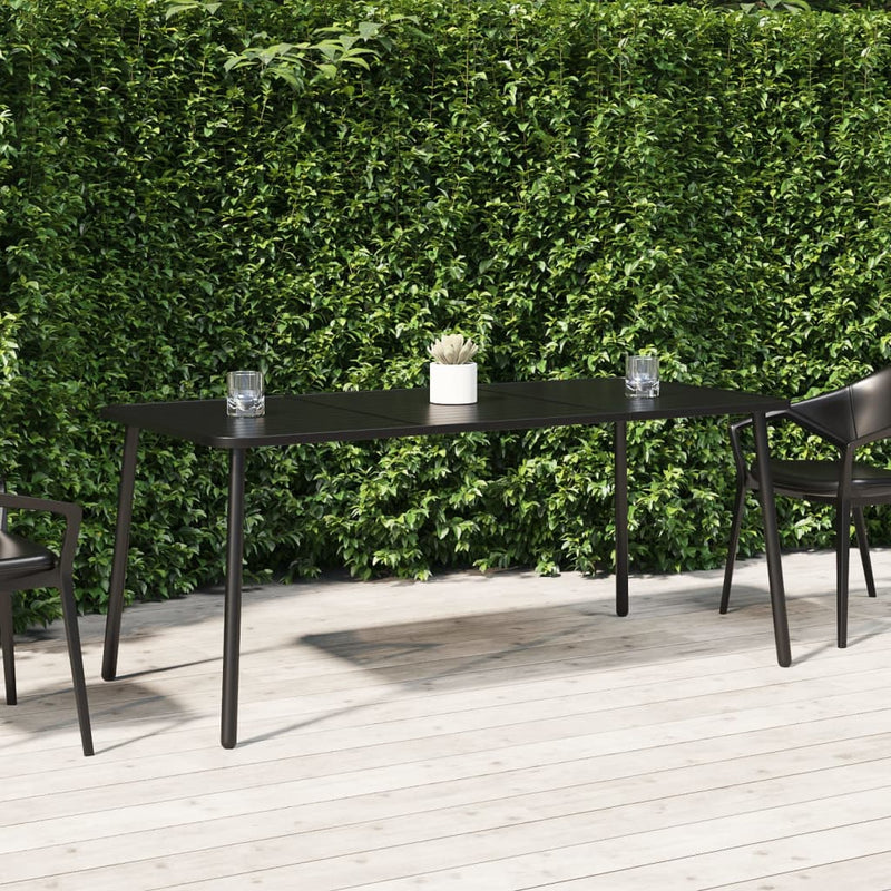 Table de jardin élégante en acier anthracite et compacte