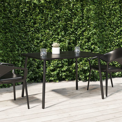 Table de jardin élégante en acier anthracite et compacte