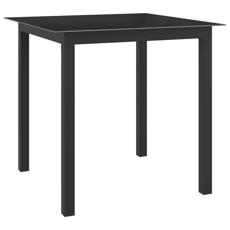 Table de jardin en aluminium et verre gris clair compacte