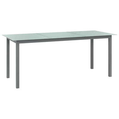 Table de jardin en aluminium et verre gris clair compacte