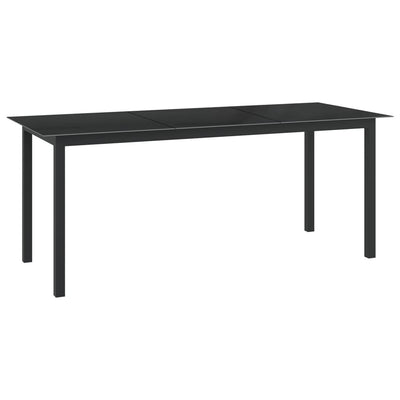 Table de jardin en aluminium et verre gris clair compacte