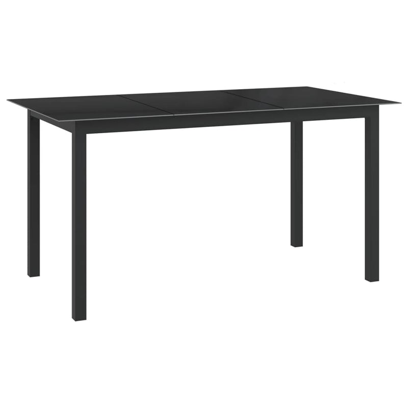 Table de jardin en aluminium et verre gris clair compacte