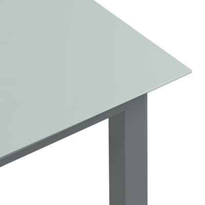 Table de jardin en aluminium et verre gris clair compacte