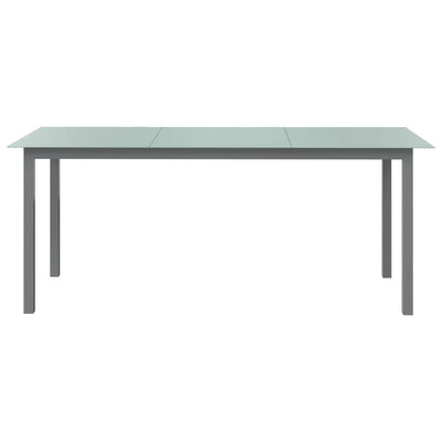 Table de jardin en aluminium et verre gris clair compacte