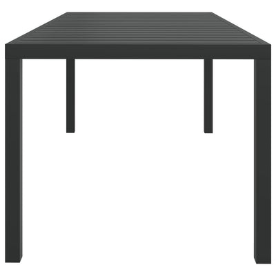 Table de jardin en aluminium et wpc noir élégante