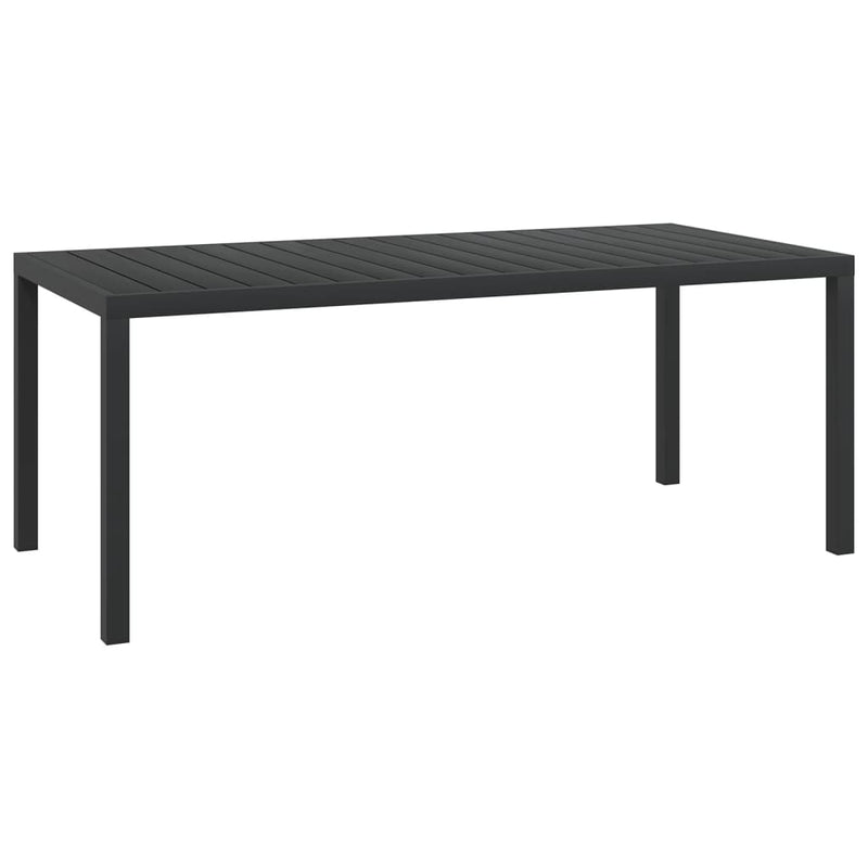 Table de jardin en aluminium et wpc noir élégante