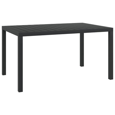 Table de jardin en aluminium et wpc noir élégante