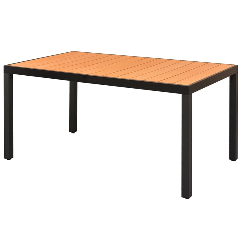 Table de jardin en aluminium marron robuste