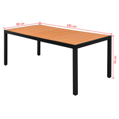 Table de jardin en aluminium marron robuste