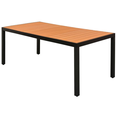 Table de jardin en aluminium marron robuste