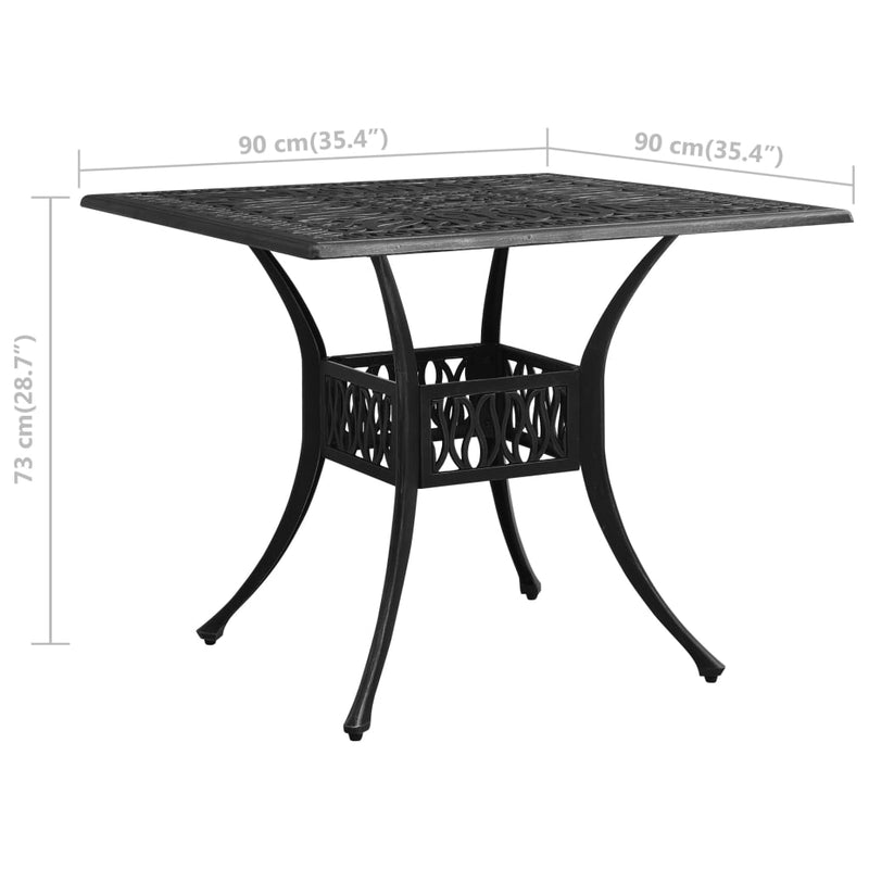 Table de jardin en aluminium noir compacte