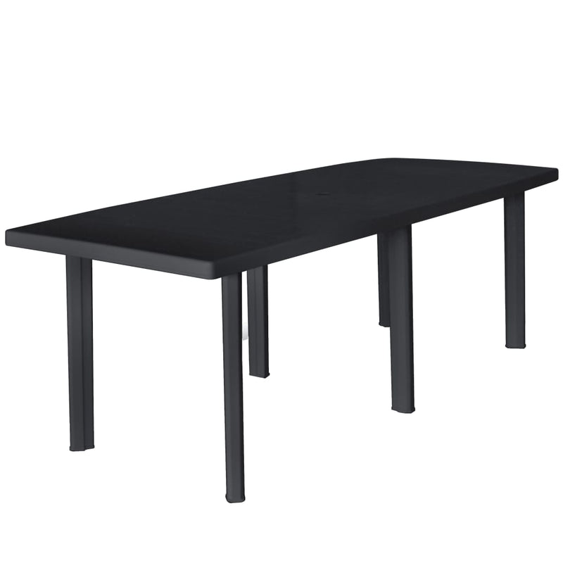 Table de jardin en plastique anthracite compacte