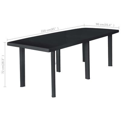 Table de jardin en plastique anthracite compacte