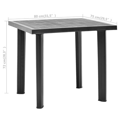 Table de jardin en plastique compacte de couleur anthracite