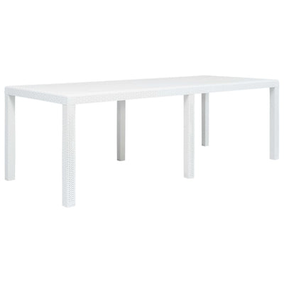 Table de jardin en plastique marron aspect rotin