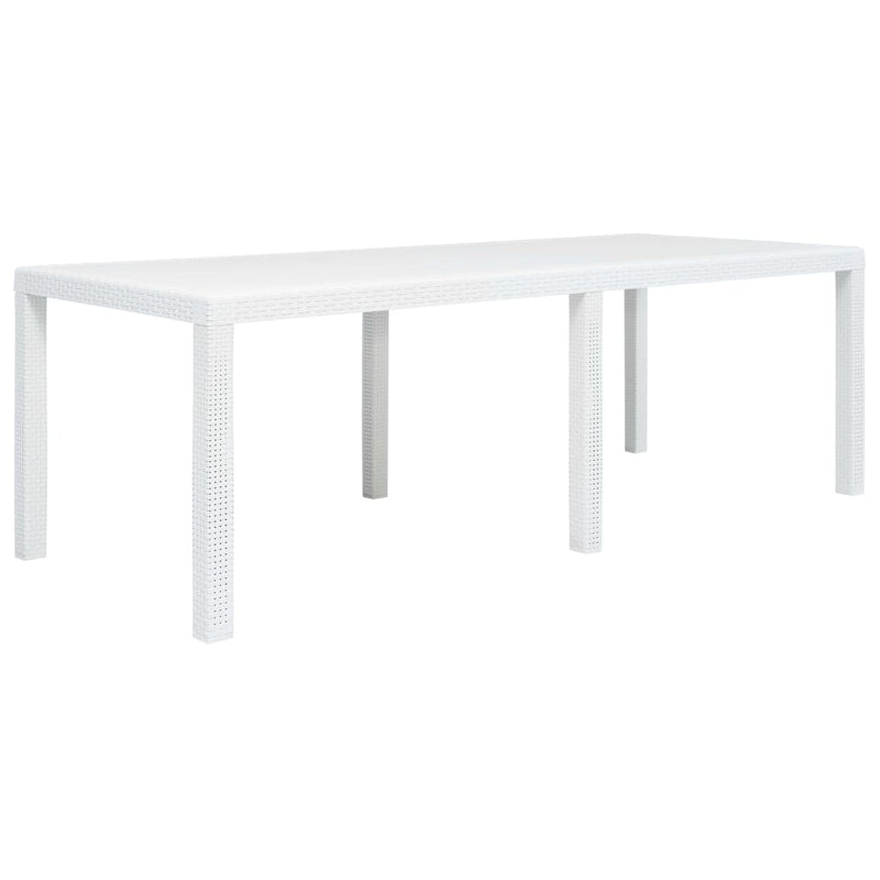 Table de jardin en plastique marron aspect rotin