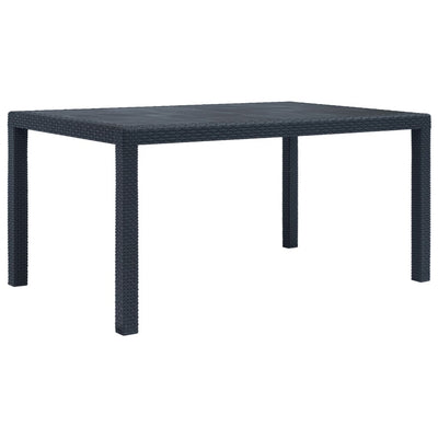 Table de jardin en plastique marron aspect rotin