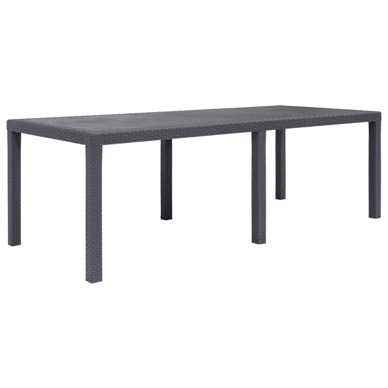 Table de jardin en plastique marron aspect rotin