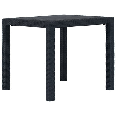 Table de jardin en plastique marron aspect rotin