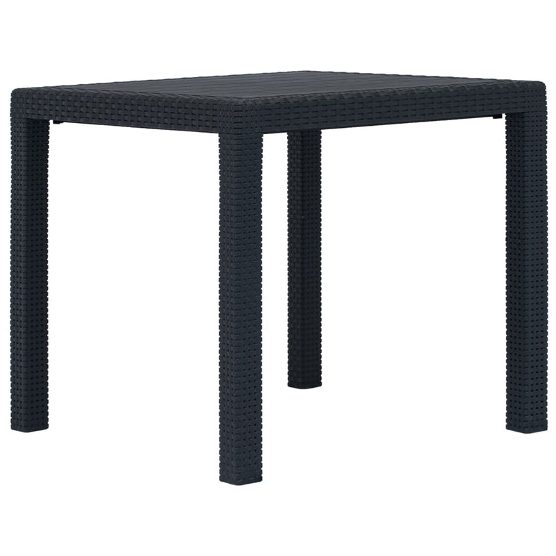 Table de jardin en plastique marron aspect rotin