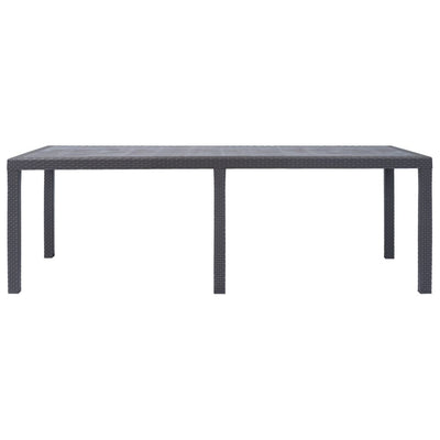 Table de jardin en plastique marron aspect rotin