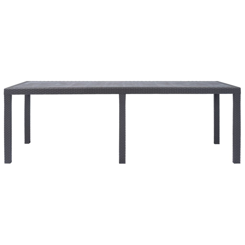 Table de jardin en plastique marron aspect rotin